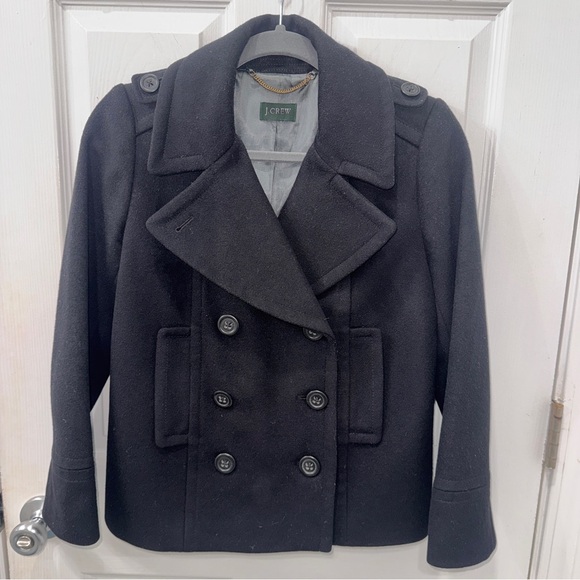 J Crew Classic black wool double breasted Pea Coat size small- great condition! - Picture 11 of 13